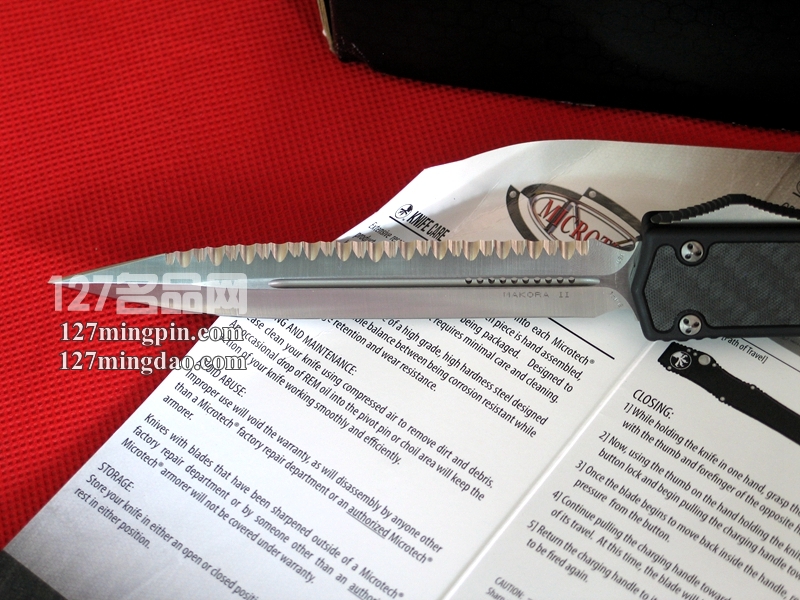 美国微技术 MICROTECH 106圣蚂蚁II代 单面全齿双锋碳纤维柄直跳