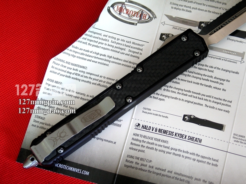 美国微技术 MICROTECH 106圣蚂蚁II代 单面全齿双锋碳纤维柄直跳