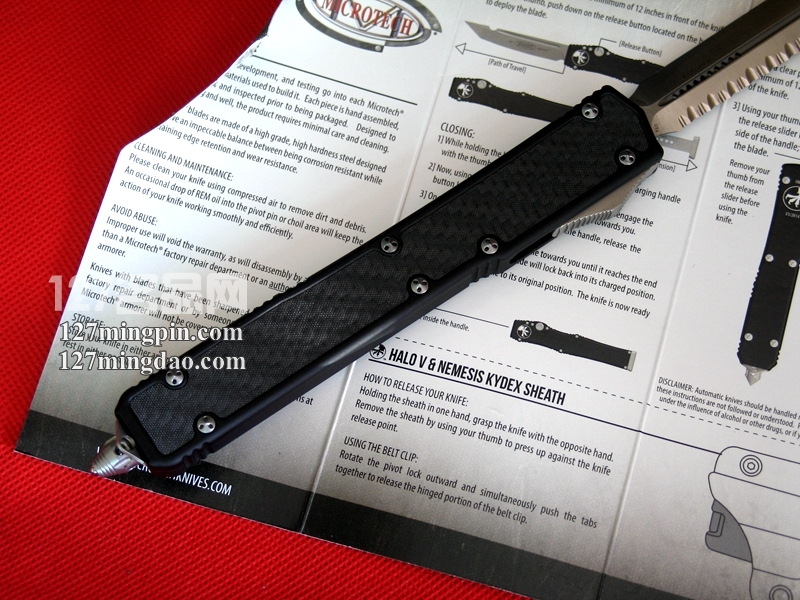 美国微技术 MICROTECH 106圣蚂蚁II代 单面全齿双锋碳纤维柄直跳