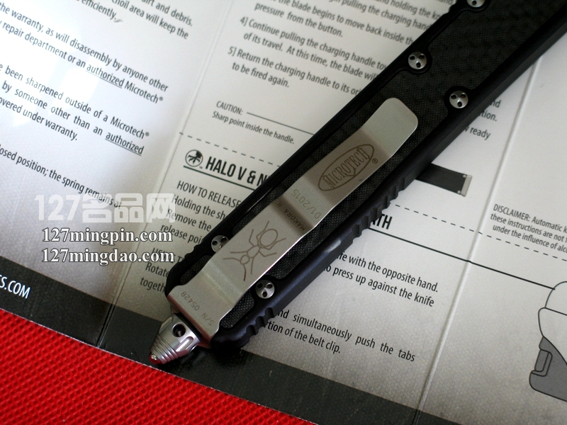 美国微技术 MICROTECH 106圣蚂蚁II代 单面全齿双锋碳纤维柄直跳