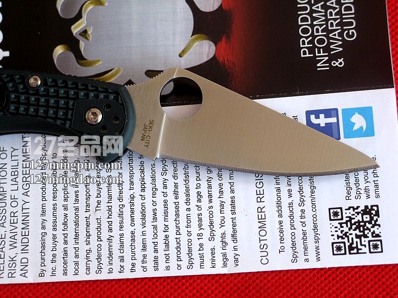 美国蜘蛛SPYDERCO C11PGRE ZDP-189粉末钢 墨绿色柄折刀