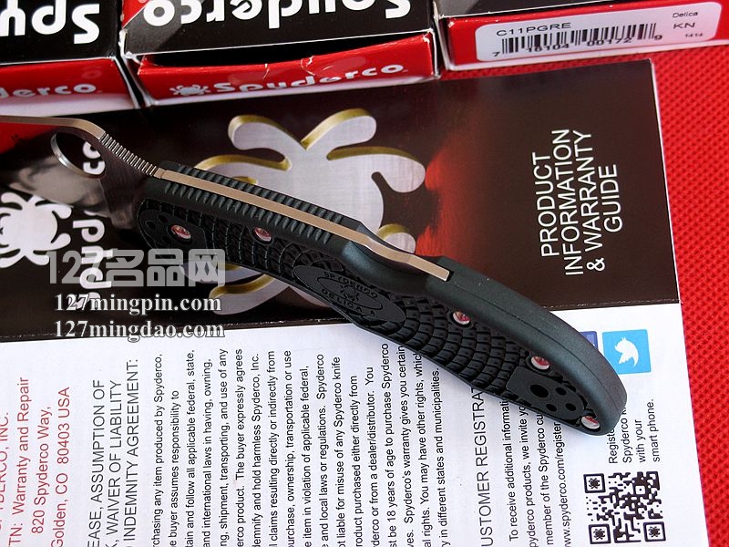 美国蜘蛛SPYDERCO C11PGRE ZDP-189粉末钢 墨绿色柄折刀