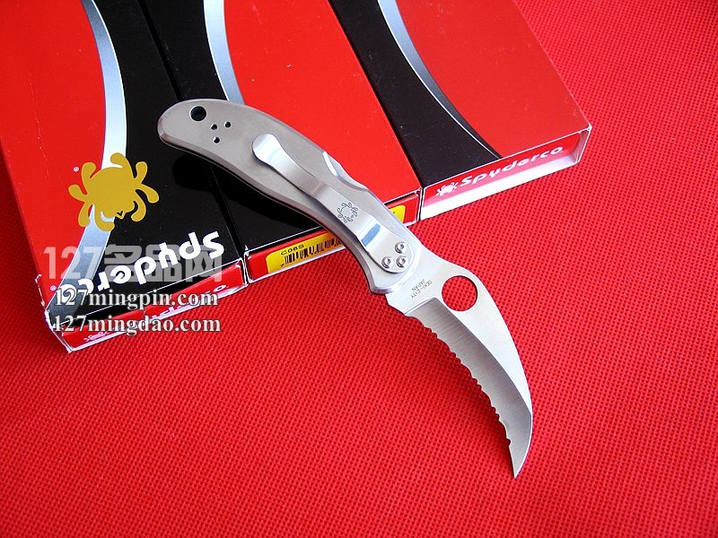 美国蜘蛛SPYDERCO C08S 大角鹰 全齿折刀