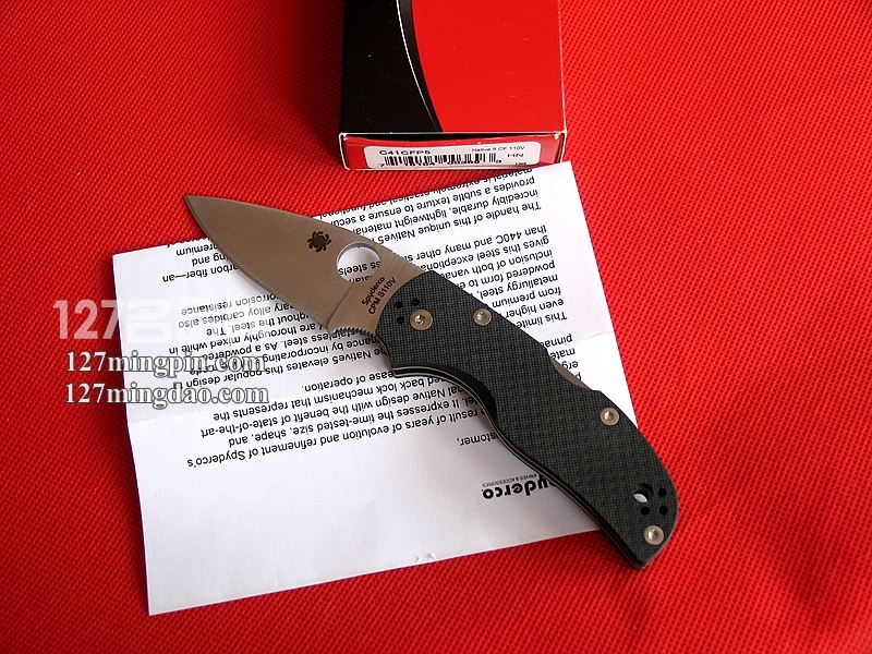 美国蜘蛛SPYDERCO C41CFP5 复合碳纤维柄CPM110V钢折刀