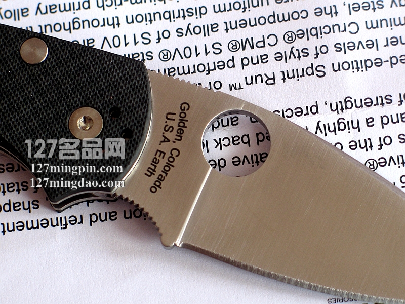 美国蜘蛛SPYDERCO C41CFP5 复合碳纤维柄CPM110V钢折刀