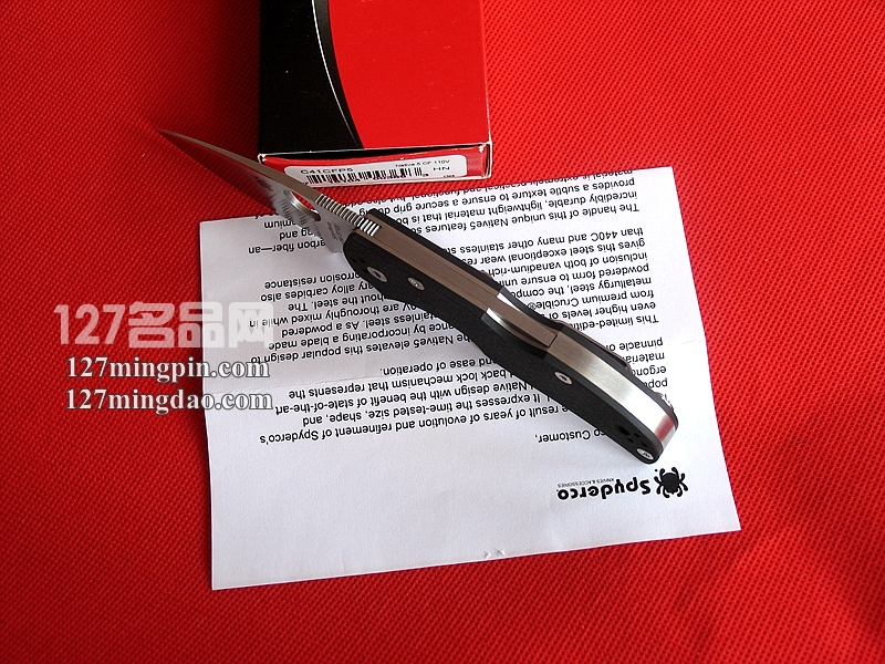 美国蜘蛛SPYDERCO C41CFP5 复合碳纤维柄CPM110V钢折刀