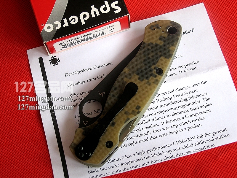 美国蜘蛛SPYDERCO C81GPCMOBK2 二代美军迷彩版折刀