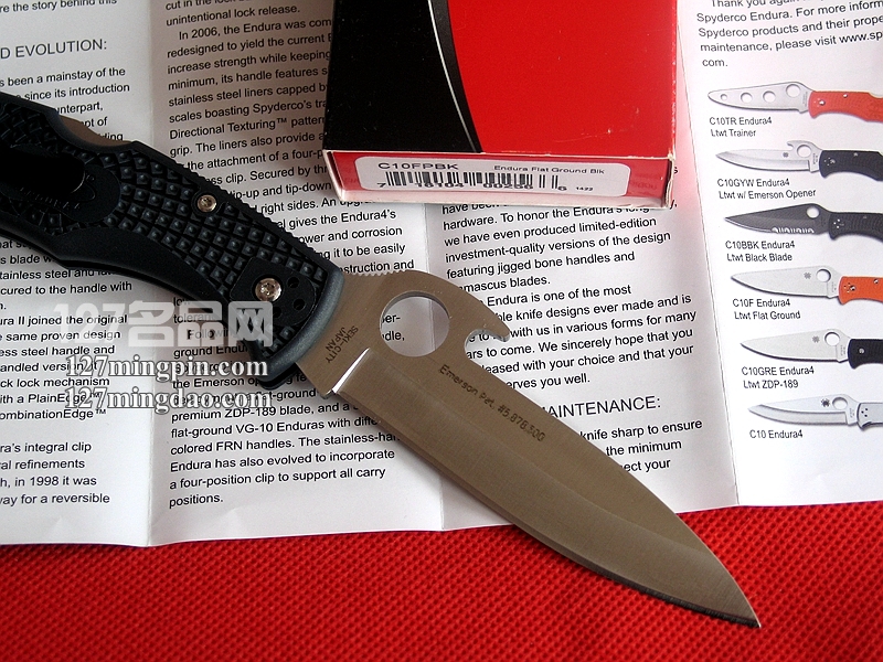 美国蜘蛛SPYDERCO C10PGYW 巅峰战士 带有开启功能