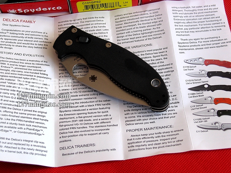 美国蜘蛛SPYDERCO C101GPS2 马尼克斯2代折刀