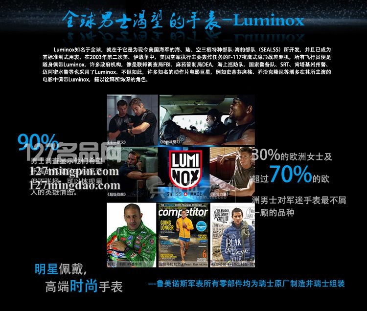 鲁美诺斯Luminox 手表军表 100%瑞士原装进口 1925 雷美诺时