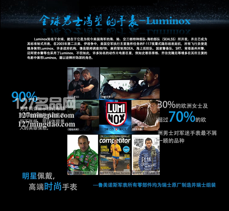 鲁美诺斯Luminox 手表军表 100%瑞士原装进口 7251 雷美诺时