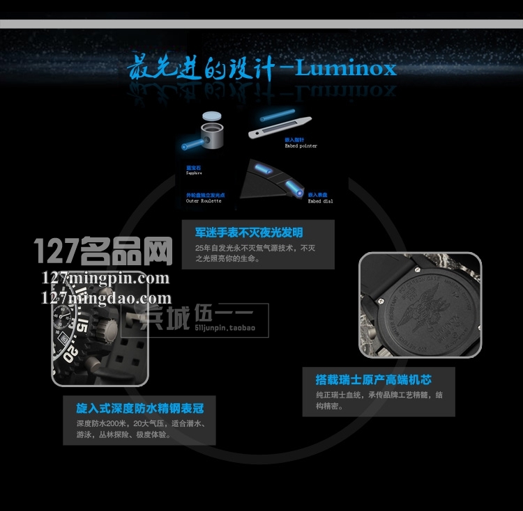 鲁美诺斯Luminox 手表军表 100%瑞士原装进口 3081 雷美诺时