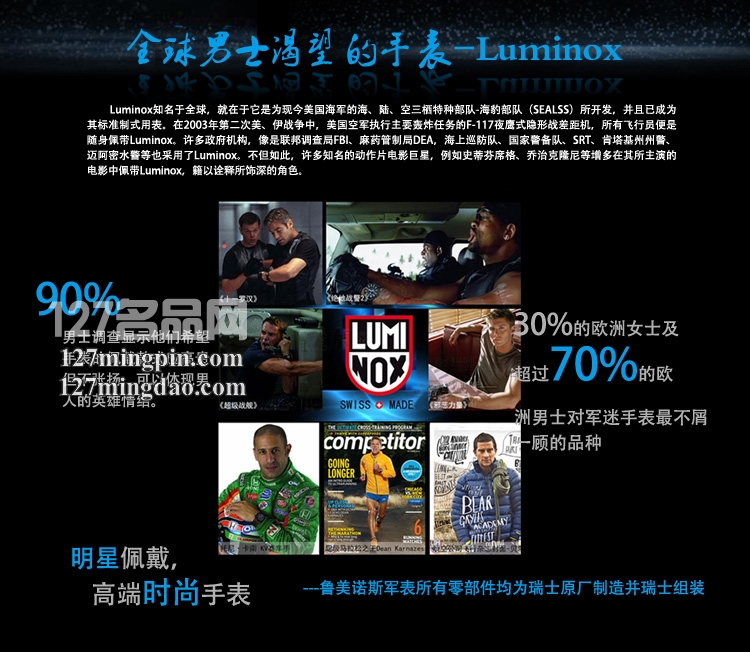 鲁美诺斯Luminox 手表军表 100%瑞士原装进口 3187 雷美诺时