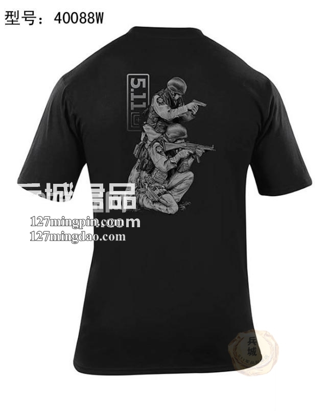 美国正品5.11 男士全棉无缝户外 t恤衫 短袖衫洪都拉斯产40088X