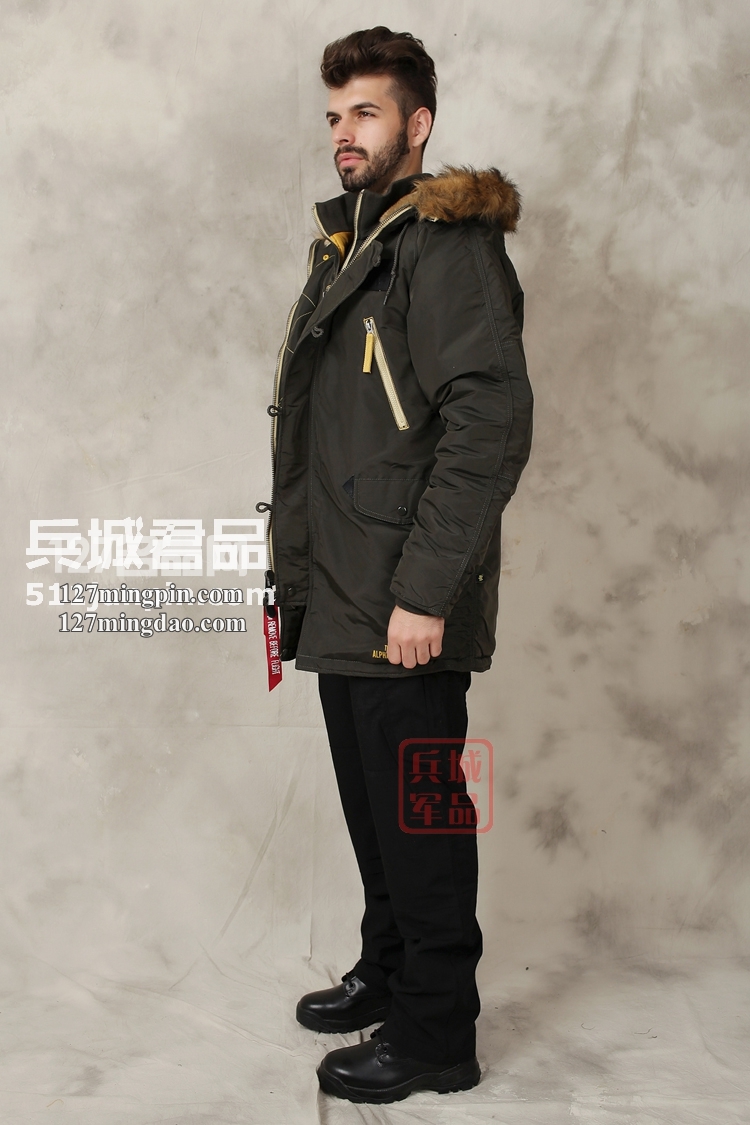 美国阿尔法ALPHA N3B 欧洲版 Inclement 战术棉服大毛领大衣新款