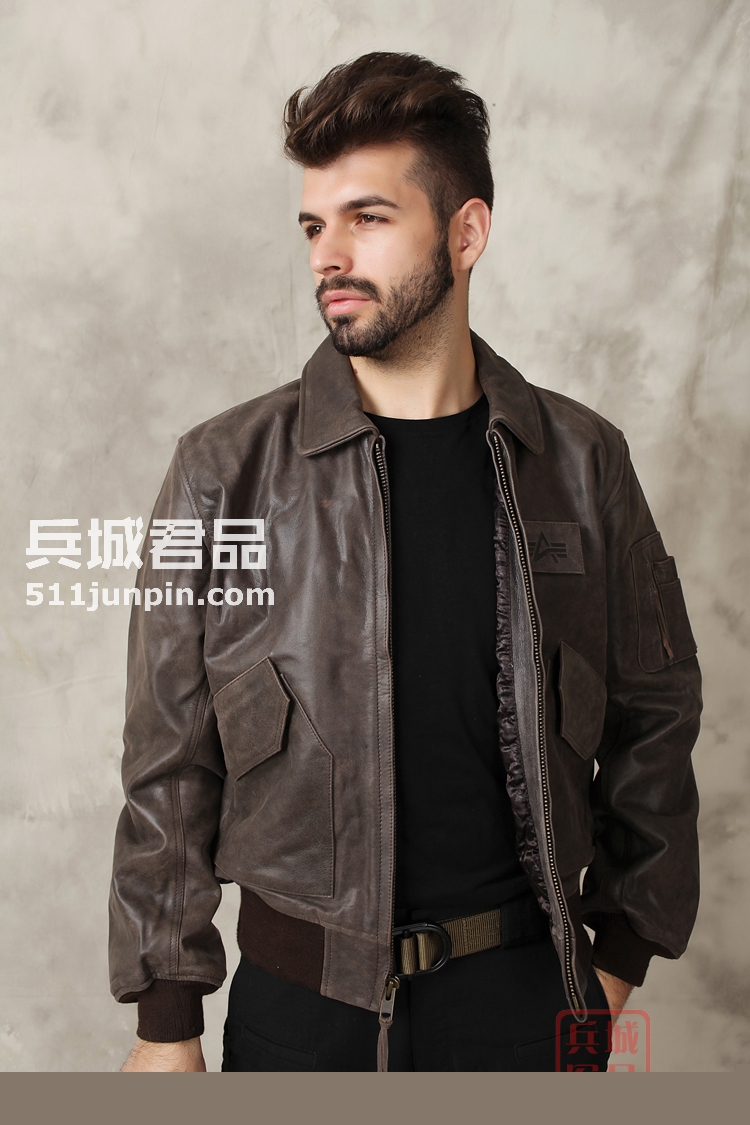 美国正品阿尔法Alpha CWU-45P复古版皮衣
