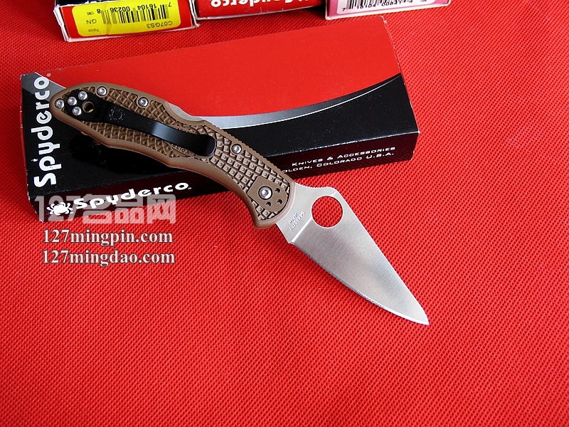 美国蜘蛛SPYDERCO  C11FPBN棕色折刀  127名刀网