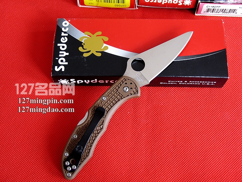 美国蜘蛛SPYDERCO  C11FPBN棕色折刀  127名刀网