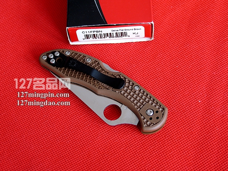 美国蜘蛛SPYDERCO  C11FPBN棕色折刀  127名刀网