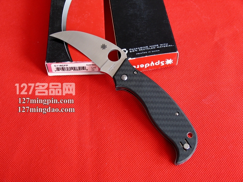 美国蜘蛛SPYDERCO C116CFP超级鹰 碳纤维柄鹰爪折刀