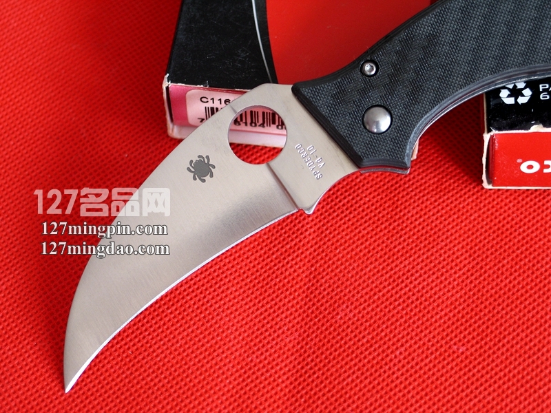 美国蜘蛛SPYDERCO C116CFP超级鹰 碳纤维柄鹰爪折刀