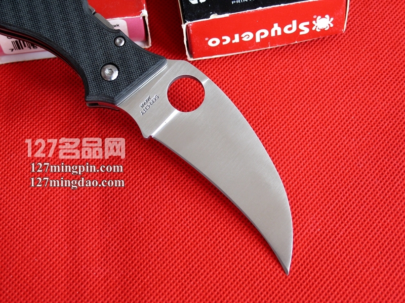 美国蜘蛛SPYDERCO C116CFP超级鹰 碳纤维柄鹰爪折刀