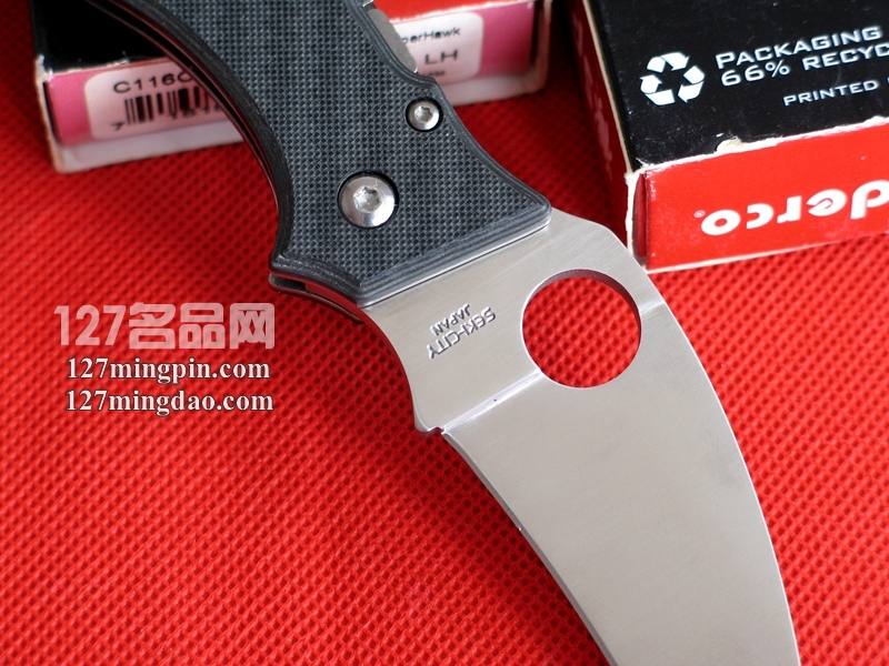 美国蜘蛛SPYDERCO C116CFP超级鹰 碳纤维柄鹰爪折刀