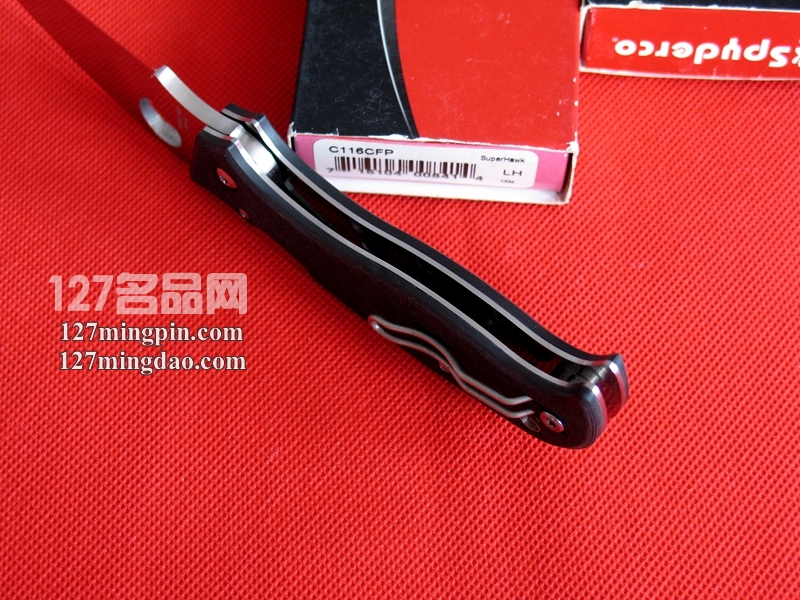 美国蜘蛛SPYDERCO C116CFP超级鹰 碳纤维柄鹰爪折刀