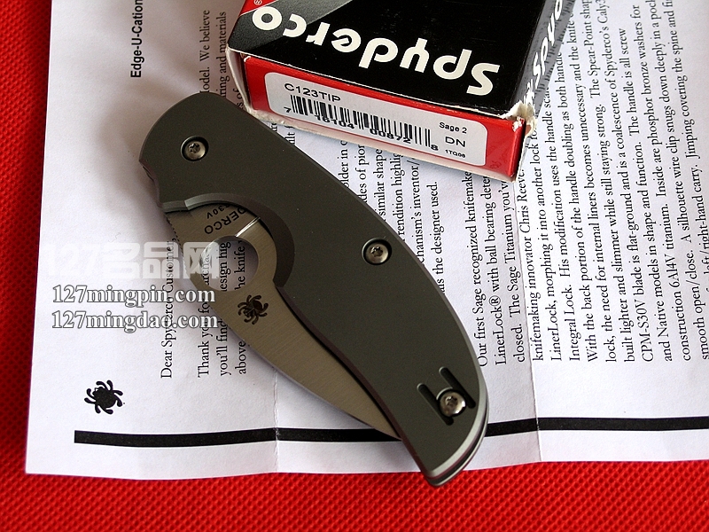 美国蜘蛛SPYDERCO  C123TIP二代折刀  127名刀网