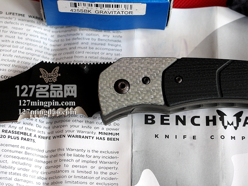 美国蝴蝶Benchmade 425SBK猎鸟半齿折刀 名刀