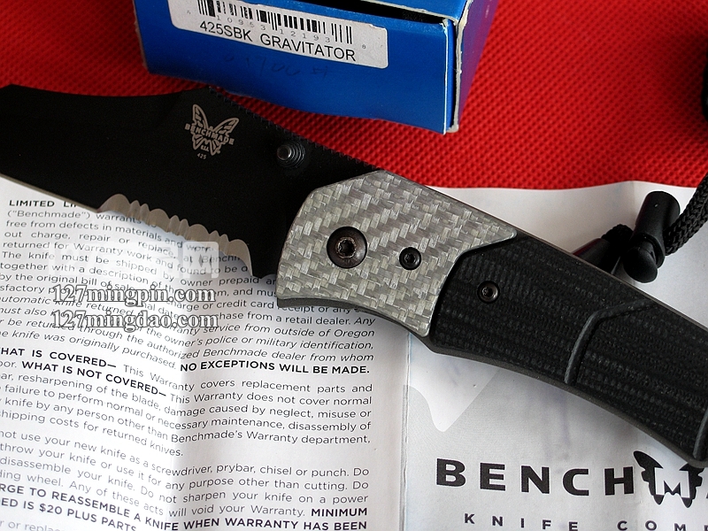 美国蝴蝶Benchmade 425SBK猎鸟半齿折刀 名刀