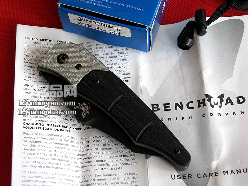 美国蝴蝶Benchmade 425SBK猎鸟半齿折刀 名刀