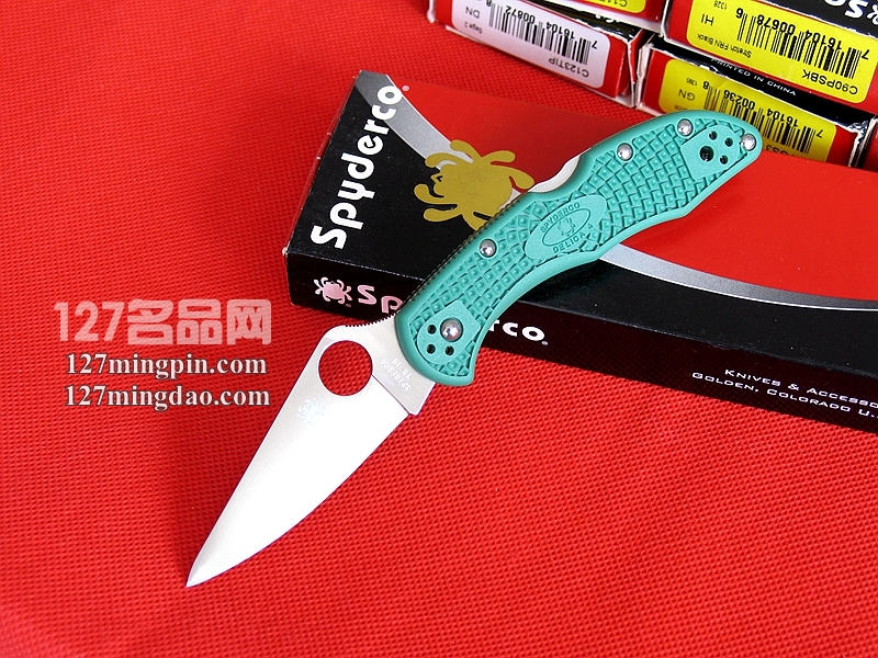 美国蜘蛛SPYDERCO  C11FPGR绿柄  127名刀网