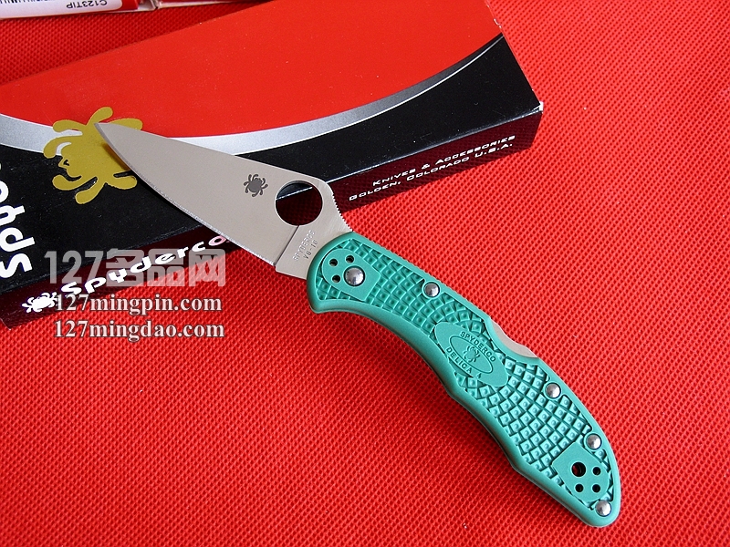 美国蜘蛛SPYDERCO  C11FPGR绿柄  127名刀网