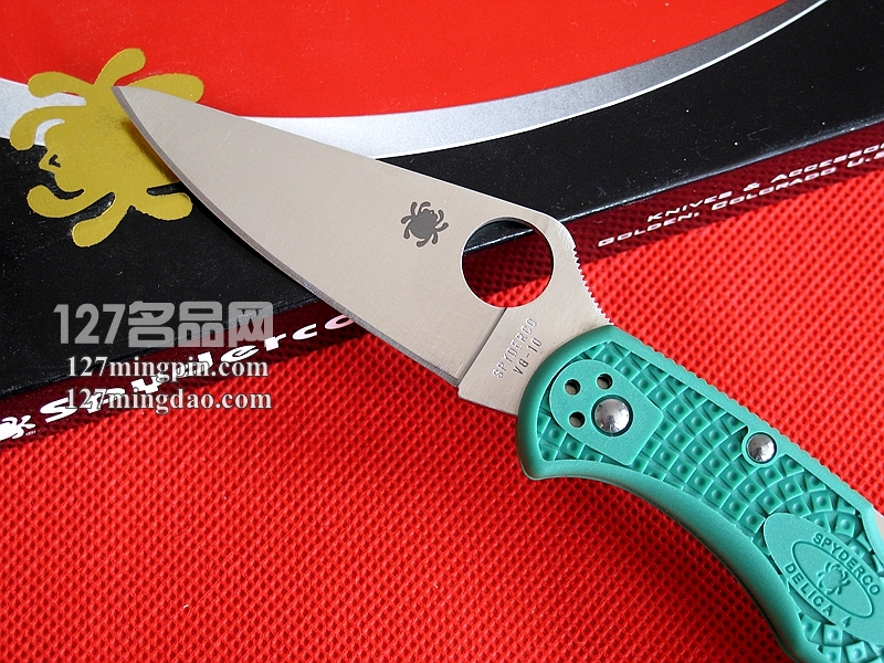 美国蜘蛛SPYDERCO  C11FPGR绿柄  127名刀网