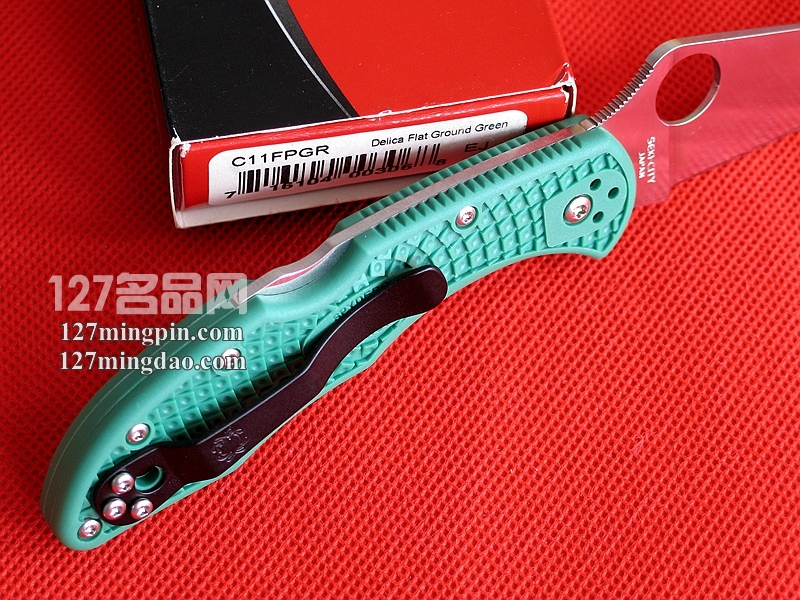 美国蜘蛛SPYDERCO  C11FPGR绿柄  127名刀网