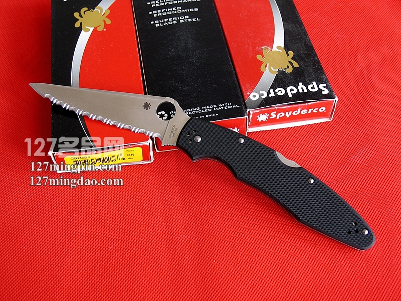 美国蜘蛛SPYDERCO C07GS3 半齿战术折刀 127名品网