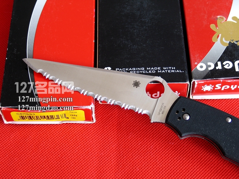 美国蜘蛛SPYDERCO C07GS3 半齿战术折刀 127名品网