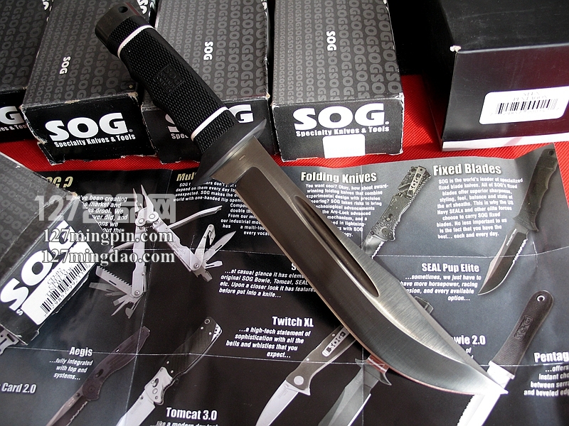 美国哨格SOG-CD-02战术博伊刀 索格黑色涂层CD02