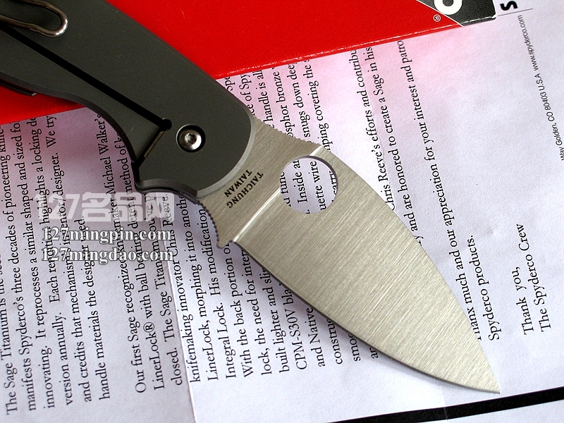 美国蜘蛛SPYDERCO  C123TIP二代折刀  127名刀网