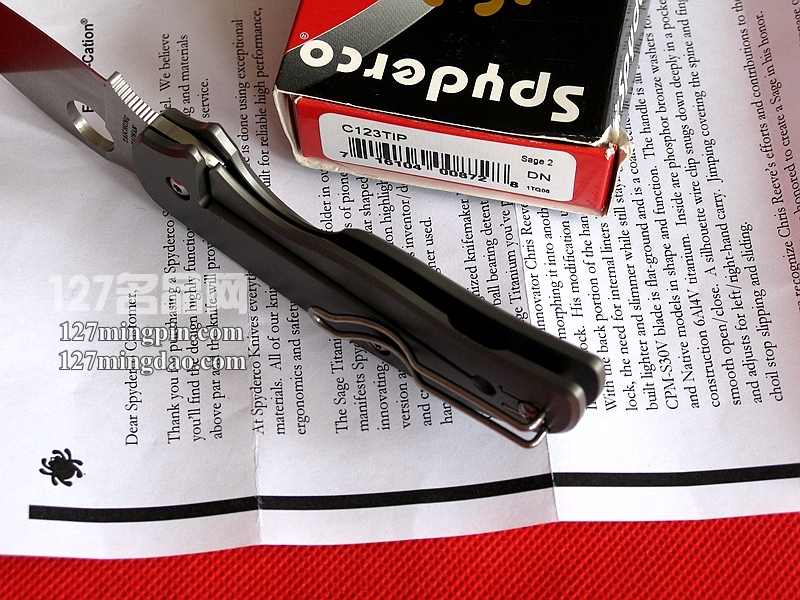 美国蜘蛛SPYDERCO  C123TIP二代折刀  127名刀网