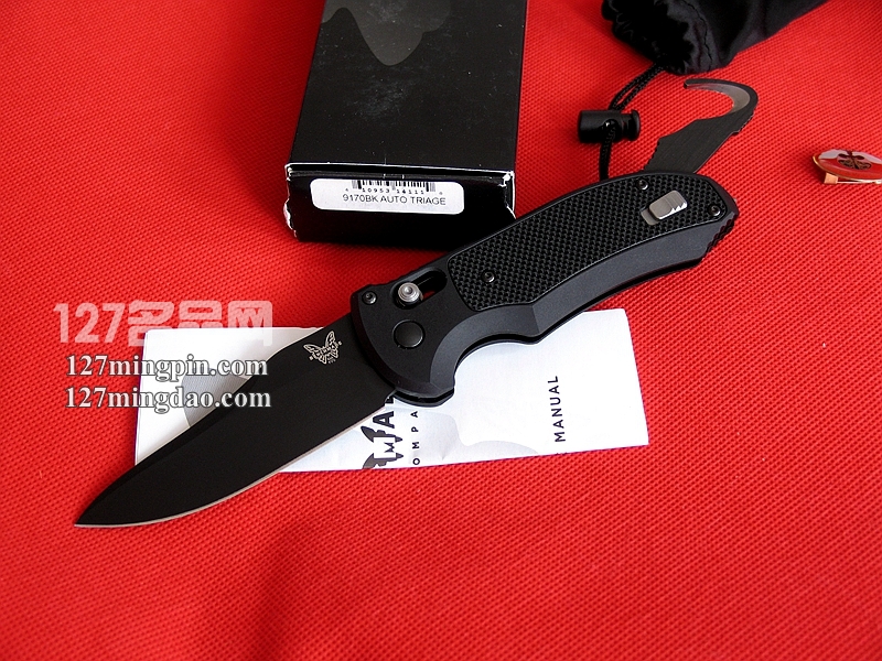 美国Benchmade 蝴蝶9170BK 军用测跳版 救援刀