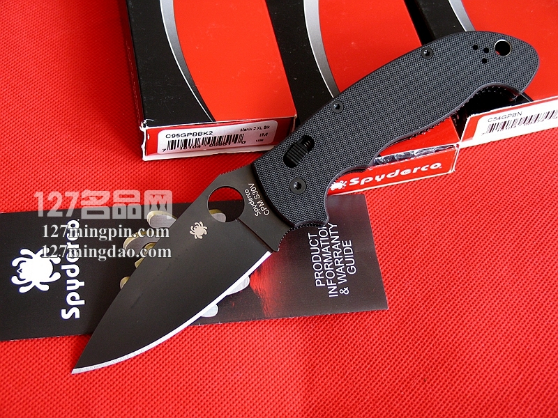 美国SPYDERCO 蜘蛛C95GPBBK2 马尼克斯2代军警版折刀 