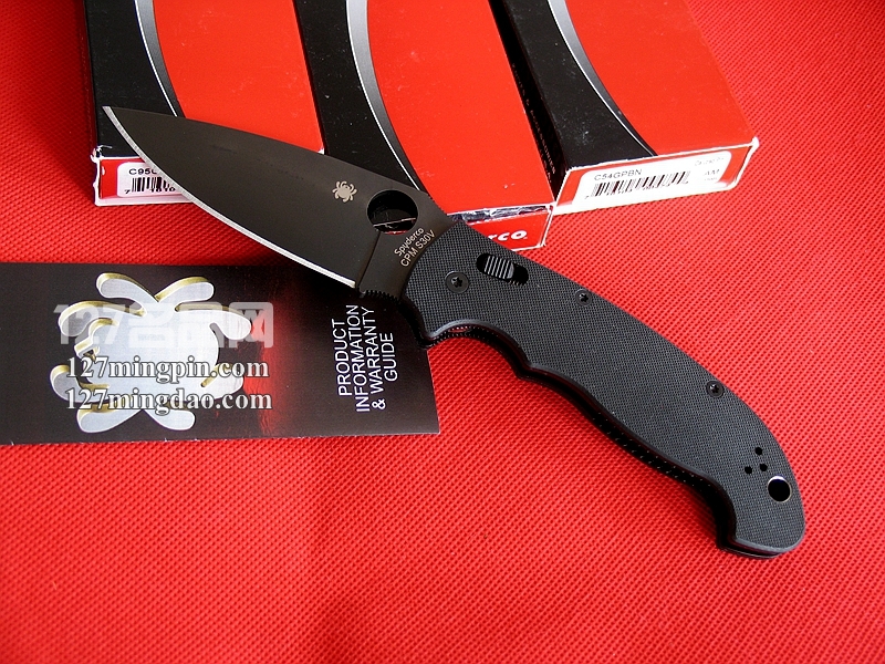 美国SPYDERCO 蜘蛛C95GPBBK2 马尼克斯2代军警版折刀 