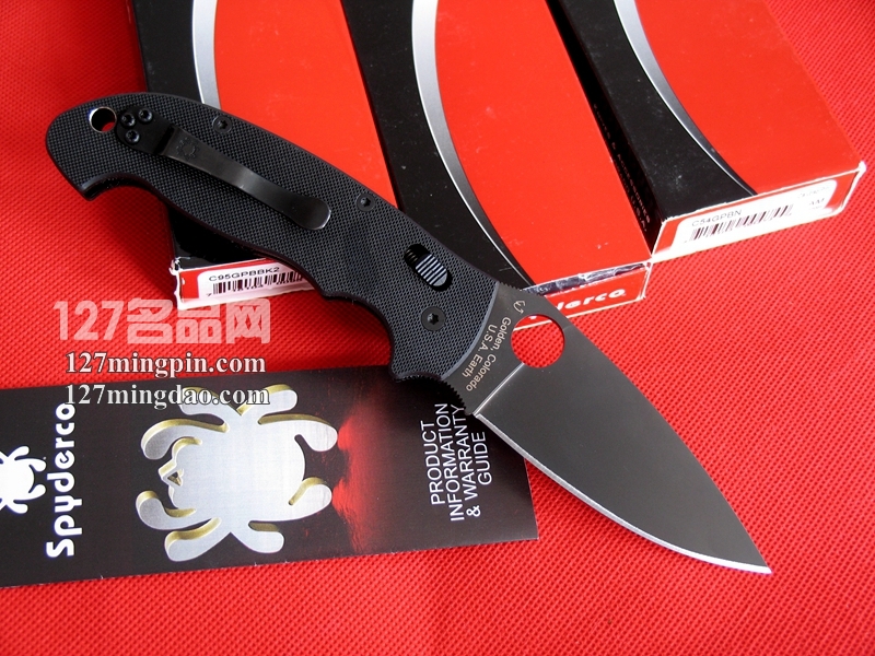 美国SPYDERCO 蜘蛛C95GPBBK2 马尼克斯2代军警版折刀 