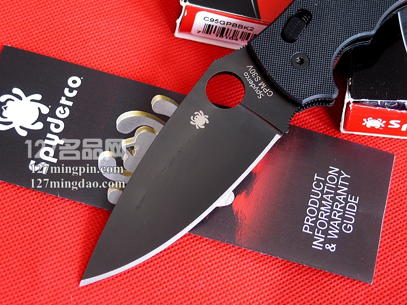 美国SPYDERCO 蜘蛛C95GPBBK2 马尼克斯2代军警版折刀 