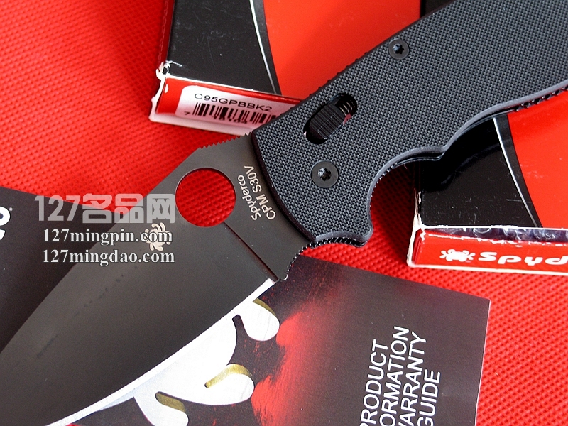 美国SPYDERCO 蜘蛛C95GPBBK2 马尼克斯2代军警版折刀 