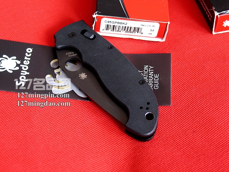 美国SPYDERCO 蜘蛛C95GPBBK2 马尼克斯2代军警版折刀 