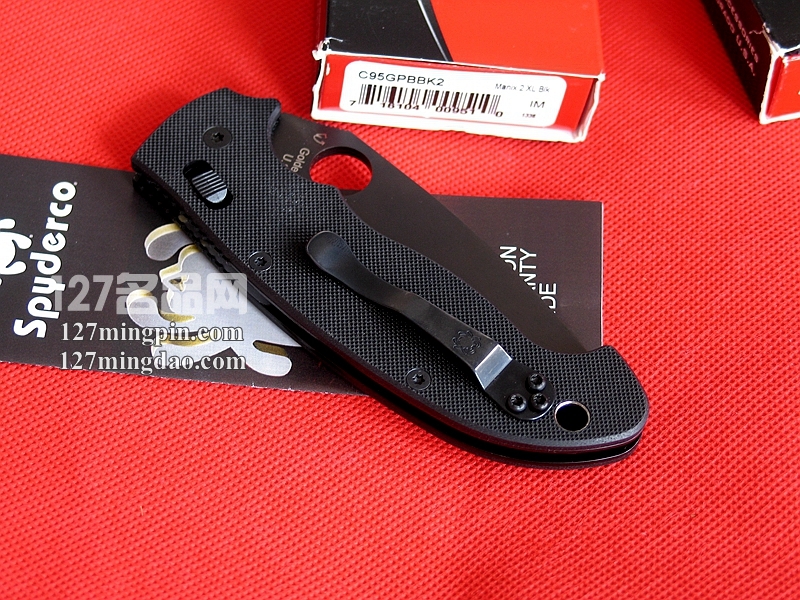 美国SPYDERCO 蜘蛛C95GPBBK2 马尼克斯2代军警版折刀 