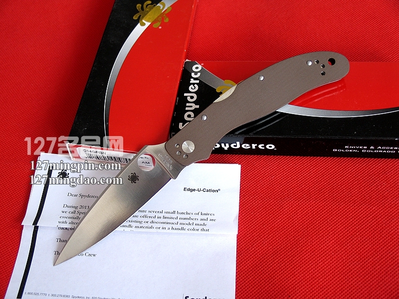 美国SPYDERCO 蜘蛛C54GPBN 新款特别版全刃战术折刀 